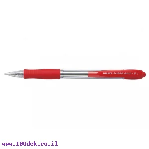 עט כדורי עם לחצן פיילוט Pilot Super Grip - אדום F