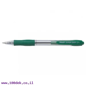 עט כדורי עם לחצן פיילוט Pilot Super Grip - ירוק F