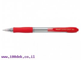 תמונה של מוצר עט כדורי עם לחצן פיילוט Pilot Super Grip - אדום M