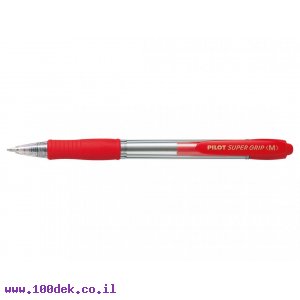 עט כדורי עם לחצן פיילוט Pilot Super Grip - אדום M