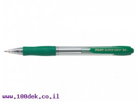 תמונה של מוצר עט כדורי עם לחצן פיילוט Pilot Super Grip - ירוק M