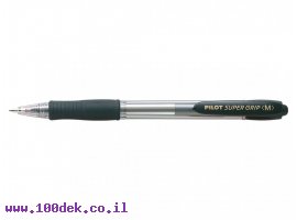 תמונה של מוצר עט כדורי עם לחצן פיילוט Pilot Super Grip - שחור M