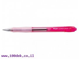 תמונה של מוצר עט כדורי עם לחצן פיילוט Pilot Super Grip - אדום נאון F