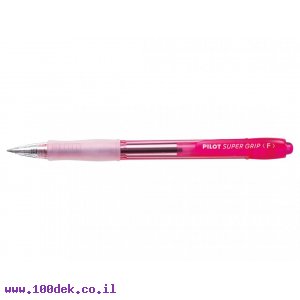 עט כדורי עם לחצן פיילוט Pilot Super Grip - אדום נאון F