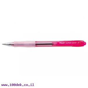 עט כדורי עם לחצן פיילוט Pilot Super Grip - אדום נאון F