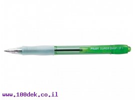תמונה של מוצר עט כדורי עם לחצן פיילוט Pilot Super Grip - ירוק נאון F
