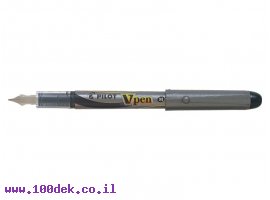 תמונה של מוצר עט נובע חד פעמי פיילוט Pilot V-PEN Silver - שחור