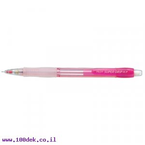 עיפרון מכני פיילוט Pilot H-187 סופר גריפ נאון, גוף אדום ורוד - 0.7 מ"מ