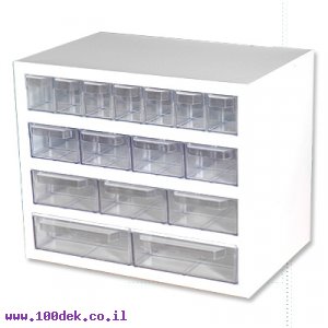 ארונית מתכת עם 16 מגירות פלסטיק
