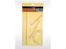 תמונה של מוצר סרגל פלסטי - סט הנדסה קטן (20 ס"מ)