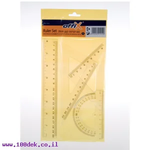 סרגל פלסטי - סט הנדסה קטן (20 ס"מ)