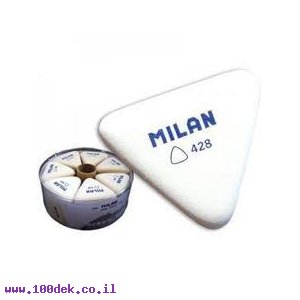 מחק פלסטי לבן MILAN דגם 428 משולש