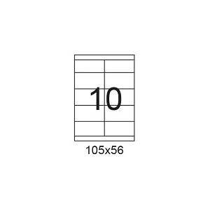 דפי מדבקות A4 למדפסת, גודל 105x56 מ"מ, 10 בדף, 200 דפים