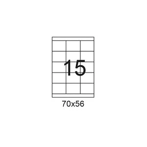 דפי מדבקות A4 למדפסת, גודל 70x56 מ"מ, 15 בדף, 200 דפים
