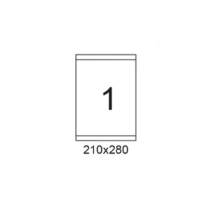 דפי מדבקות A4 למדפסת, גודל 210x280 מ"מ, 1 בדף, 200 דפים