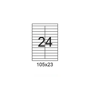 דפי מדבקות A4 למדפסת, גודל 105x23 מ"מ, 24 בדף, 200 דפים