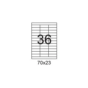 דפי מדבקות A4 למדפסת, גודל 70x23 מ"מ, 36 בדף, 200 דפים