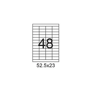 דפי מדבקות A4 למדפסת, גודל 52.5x23 מ"מ, 48 בדף, 200 דפים