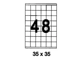 תמונה של מוצר דפי מדבקות A4 למדפסת, גודל 35x35 מ"מ, 48 בדף, 200 דפים