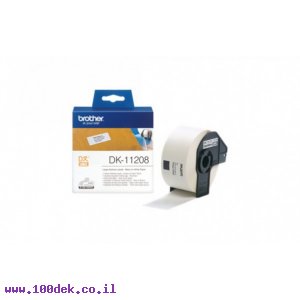 גליל מדבקות Brother DK-11208, גודל 38x90 מ"מ, 400 מדבקות