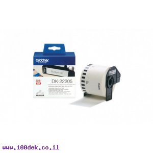 גליל מדבקות Brother DK-22205, רוחב 62 מ"מ, אורך 30 מטר