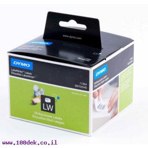 גליל מדבקות נייר Dymo LW 11354 גודל 57x32 מ"מ - 1000 מדבקות עם דבק ניתן להסרה