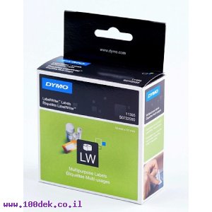 גליל מדבקות נייר Dymo LW 11355 גודל 51x19 מ"מ - 500 מדבקות עם דבק ניתן להסרה