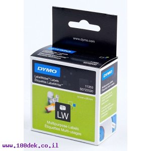 גליל מדבקות נייר Dymo LW 11353 גודל 24x12 מ"מ - 1000 מדבקות ניתנות להסרה