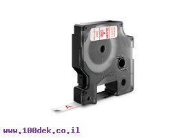 תמונה של מוצר סרט סימון ברוחב 9 מ"מ 40915 Dymo - אדום על רקע לבן