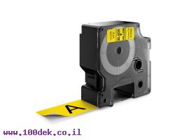 תמונה של מוצר סרט סימון ברוחב 24 מ"מ 53718 Dymo - שחור על רקע צהוב