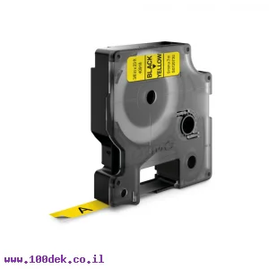 סרט סימון ברוחב 9 מ"מ 40918 Dymo - שחור על רקע צהוב