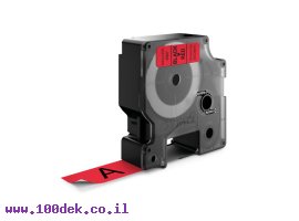 תמונה של מוצר סרט סימון ברוחב 19 מ"מ 45807 Dymo - שחור על רקע אדום