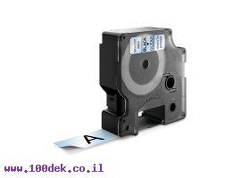 תמונה של מוצר סרט סימון ברוחב 19 מ"מ 45800 Dymo - שחור על רקע שקוף