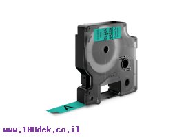 תמונה של מוצר סרט סימון ברוחב 12 מ"מ 45019 Dymo - שחור על רקע ירוק