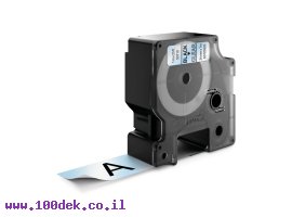 תמונה של מוצר סרט סימון ברוחב 24 מ"מ 53710 Dymo - שחור על רקע שקוף