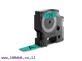 תמונה של מוצר סרט סימון ברוחב 19 מ"מ 45809 Dymo - שחור על רקע ירוק