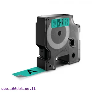 סרט סימון ברוחב 19 מ"מ 45809 Dymo - שחור על רקע ירוק