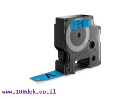 תמונה של מוצר סרט סימון ברוחב 19 מ"מ 45806 Dymo - שחור על רקע כחול