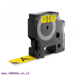 סרט סימון ברוחב 19 מ"מ 45808 Dymo - שחור על רקע צהוב