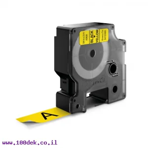 סרט סימון ברוחב 19 מ"מ 45808 Dymo - שחור על רקע צהוב