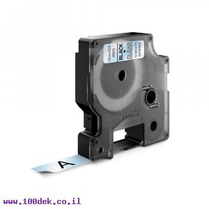 סרט סימון ברוחב 12 מ"מ 45010 Dymo - שחור על רקע שקוף