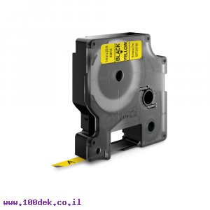 סרט סימון ברוחב 6 מ"מ 43618 Dymo - שחור על רקע צהוב