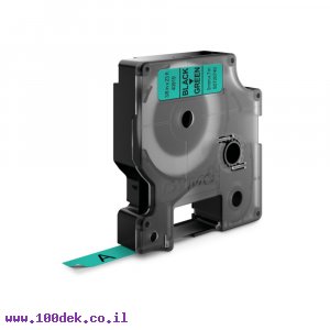 סרט סימון ברוחב 9 מ"מ 40919 Dymo - שחור על רקע ירוק