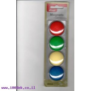 מגנטים צבעוניים 40 מ"מ 4 בבליסטר