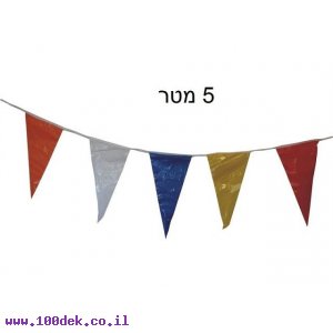 דגל בשרשרת 5 מטר צבעוני משולש