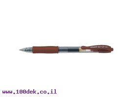תמונה של מוצר עט ג'ל עם לחצן פיילוט Pilot G2 - חום 0.5 מ"מ