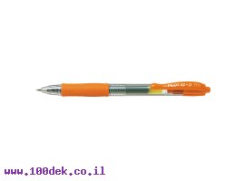 תמונה של מוצר עט ג'ל עם לחצן פיילוט Pilot G2 - כתום 0.5 מ"מ