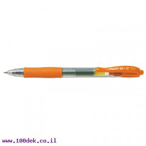 עט ג'ל עם לחצן פיילוט Pilot G2 - כתום 0.5 מ"מ