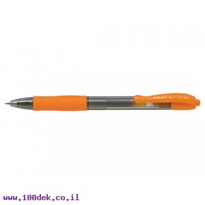 עט ג'ל עם לחצן פיילוט Pilot G2 - כתום 0.7 מ"מ