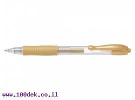 תמונה של מוצר עט ג'ל עם לחצן פיילוט Pilot G2 - זהב מטאלי 0.7 מ"מ